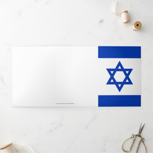 Israëlische vlag drieluik kaart (Buitenkant)