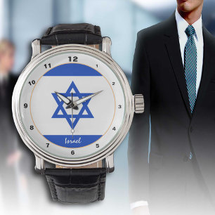 Israëlische vlag en Israëlische trendy mode /des Horloge