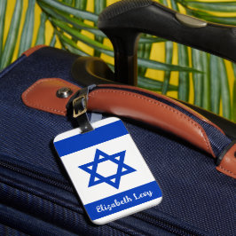 Israëlische vlag gepersonaliseerd bagagelabel