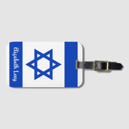 Israëlische vlag gepersonaliseerd bagagelabel