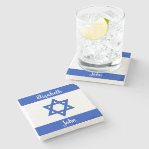 Israëlische vlag gepersonaliseerd stenen onderzetter
