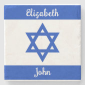 Israëlische vlag gepersonaliseerd stenen onderzetter (Voorkant)