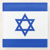 Israëlische vlag glazen onderzetter (Voorkant)