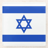Israëlische vlag glazen onderzetter (Voorkant)