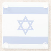 Israëlische vlag glazen onderzetter (Achterkant)