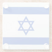 Israëlische vlag glazen onderzetter (Achterkant)
