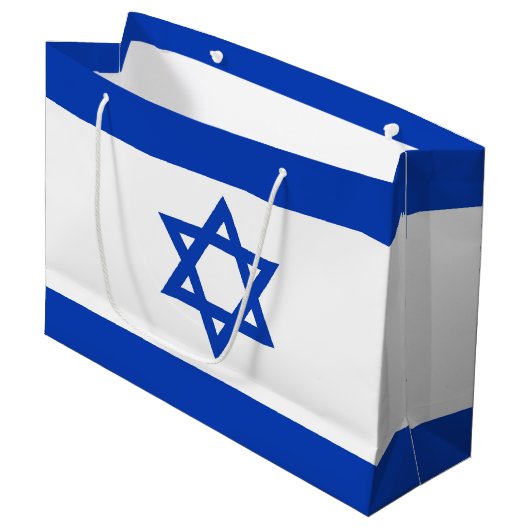 Israëlische vlag groot cadeauzakje (Voorkant Gekanteld)