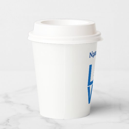 Israëlische Vlag Hart Blauw LIEFDE Gepersonaliseer Papieren Bekers (Rechts)