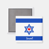 Israëlische vlag & hart - Israëlisch reizen/sportf Magneet (Voorkant / Achterkant)