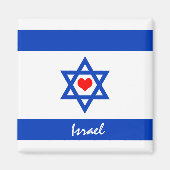 Israëlische vlag & hart - Israëlisch reizen/sportf Magneet (Voorkant)