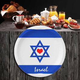Israëlische vlag & hart - Israëlisch reizen/sportf Papieren Bordje