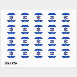 Israëlische vlag & hart - Israëlisch reizen/sportf Ronde Sticker