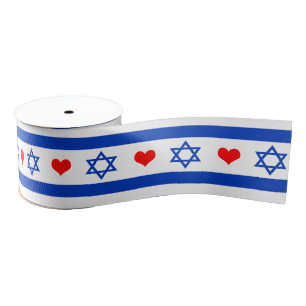 Israëlische vlag & hart, Israëlisch reizen, vakant Grosgrain Lint