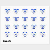 Israëlische vlag Heart Ronde Sticker (Vel)
