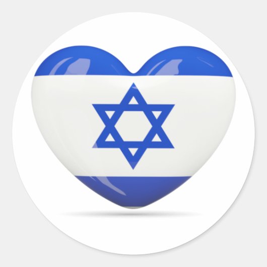 Israëlische vlag Heart Ronde Sticker (Voorkant)