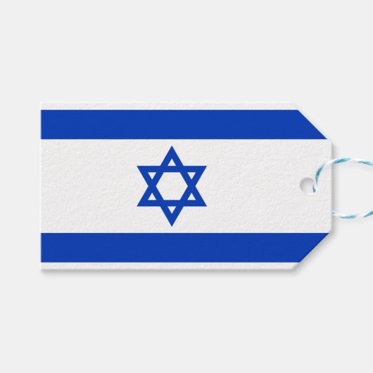 Israëlische vlag (Israël) Cadeaulabel (Voorkant (Horizontaal))