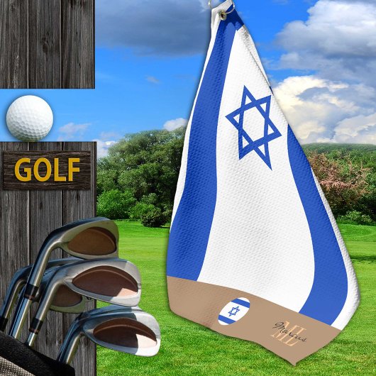 Israëlische vlag & Israël monogrammen / golfhanddo Golfhanddoek