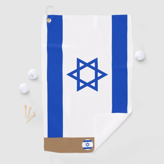 Israëlische vlag & Israël monogrammen / golfhanddo Golfhanddoek (Insitu)