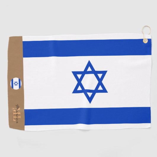 Israëlische vlag & Israël monogrammen / golfhanddo Golfhanddoek (Horizontaal)