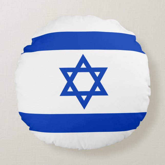 Israëlische vlag (Israël) Rond Kussen (Voorkant)
