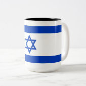Israëlische vlag (Israël) Tweekleurige Koffiemok (Voorkant rechts)