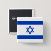 Israëlische vlag (Israël) Vierkante Button 5,1 Cm (Voorkant /achterkant)