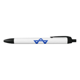Israëlische vlag (Israël) Zwarte Inkt Pen