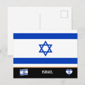 Israëlische vlag & Israëlisch land reis / Israël Briefkaart (Voorkant / Achterkant)