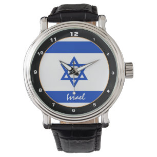 Israëlische vlag & Jeruzalem, Israël reizen / spor Horloge