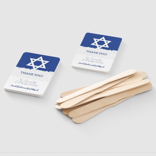 Israëlische vlag Joodse evenementenbar/bat mitswa Handwaaier (Niet-gemonteerd)