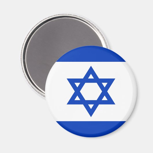 Israëlische vlag Joodse ster blauw en wit Magneet (Voorkant / Achterkant)