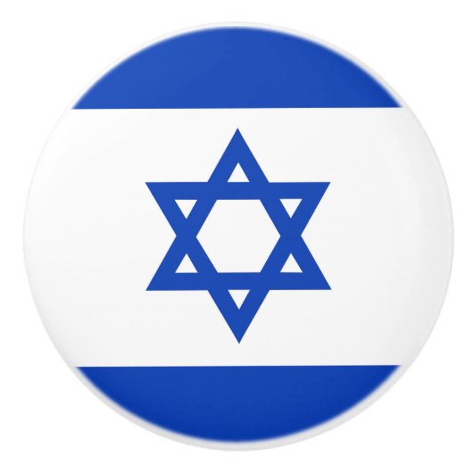 Israëlische vlag keramische knop (Voorkant)