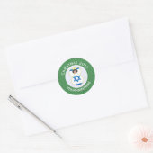 Israëlische vlag kerst engel gepersonaliseerd ronde sticker (Envelop)
