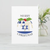 ISRAËLISCHE VLAG | kerstpudding | feestelijk Feestdagenkaart (Staand voorkant)