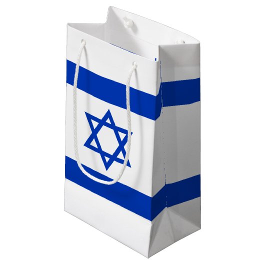 Israëlische vlag klein cadeauzakje (Voorkant Gekanteld)