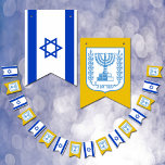Israëlische vlag, Menorah Israel banners / bruilof<br><div class="desc">Vlaggen: Israël en Israël,  Menorah op een gouden achtergrond-partij - hou van mijn land,  bruiloften,  patriottische verjaardagen,  Hanukkah,  Bar Mitzvah,  nationale feestdagen/sportfans</div>
