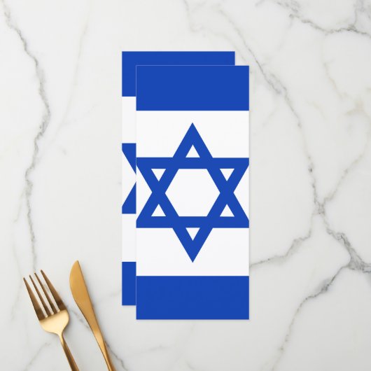 Israëlische vlag menu (Voorkant / Achterkant in situ)