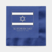 Israëlische vlag met naamdatum folie servetten (Voorkant)