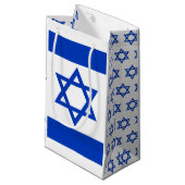 Israëlische Vlag met ster van David, Patriots SM Klein Cadeauzakje (Voorkant Gekanteld)