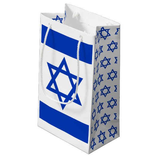 Israëlische Vlag met ster van David, Patriots SM Klein Cadeauzakje (Achterkant Gekanteld)