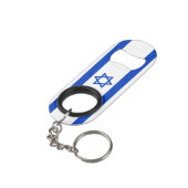 Israëlische vlag mini flessenopener (Achterkant Gekanteld)