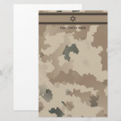Israëlische vlag op woestijn - camo briefpapier (Voorkant / Achterkant)