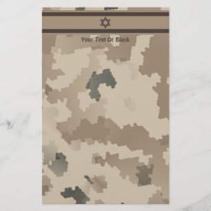 Israëlische vlag op woestijn - camo briefpapier