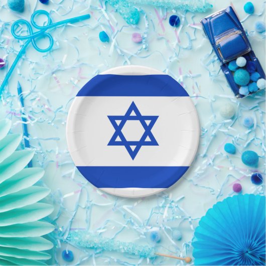 Israëlische vlag papieren bordje (Feest)