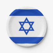 Israëlische vlag papieren bordje (Voorkant)