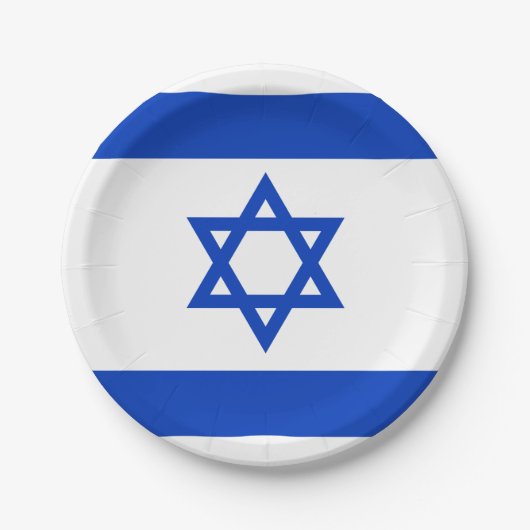 Israëlische vlag papieren bordje (Voorkant)