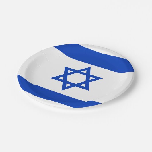 Israëlische vlag papieren bordje (Gekanteld)