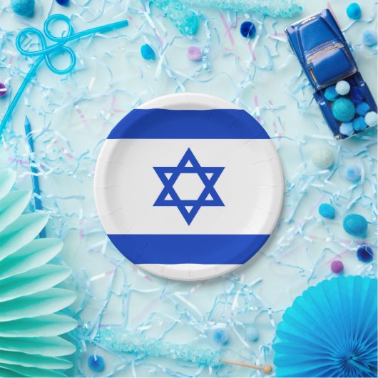 Israëlische vlag papieren bordje (Feest)