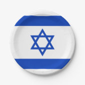 Israëlische vlag papieren bordje (Voorkant)