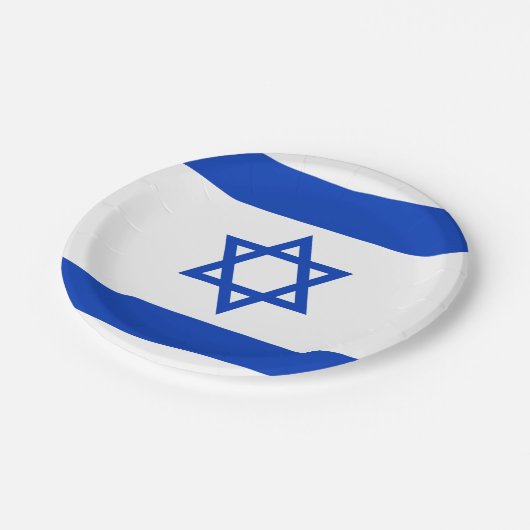 Israëlische vlag papieren bordje (Gekanteld)